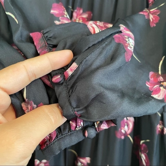 Nicholas Silk Floral Tiered Maxi Dress Black - Picture 7 of 10